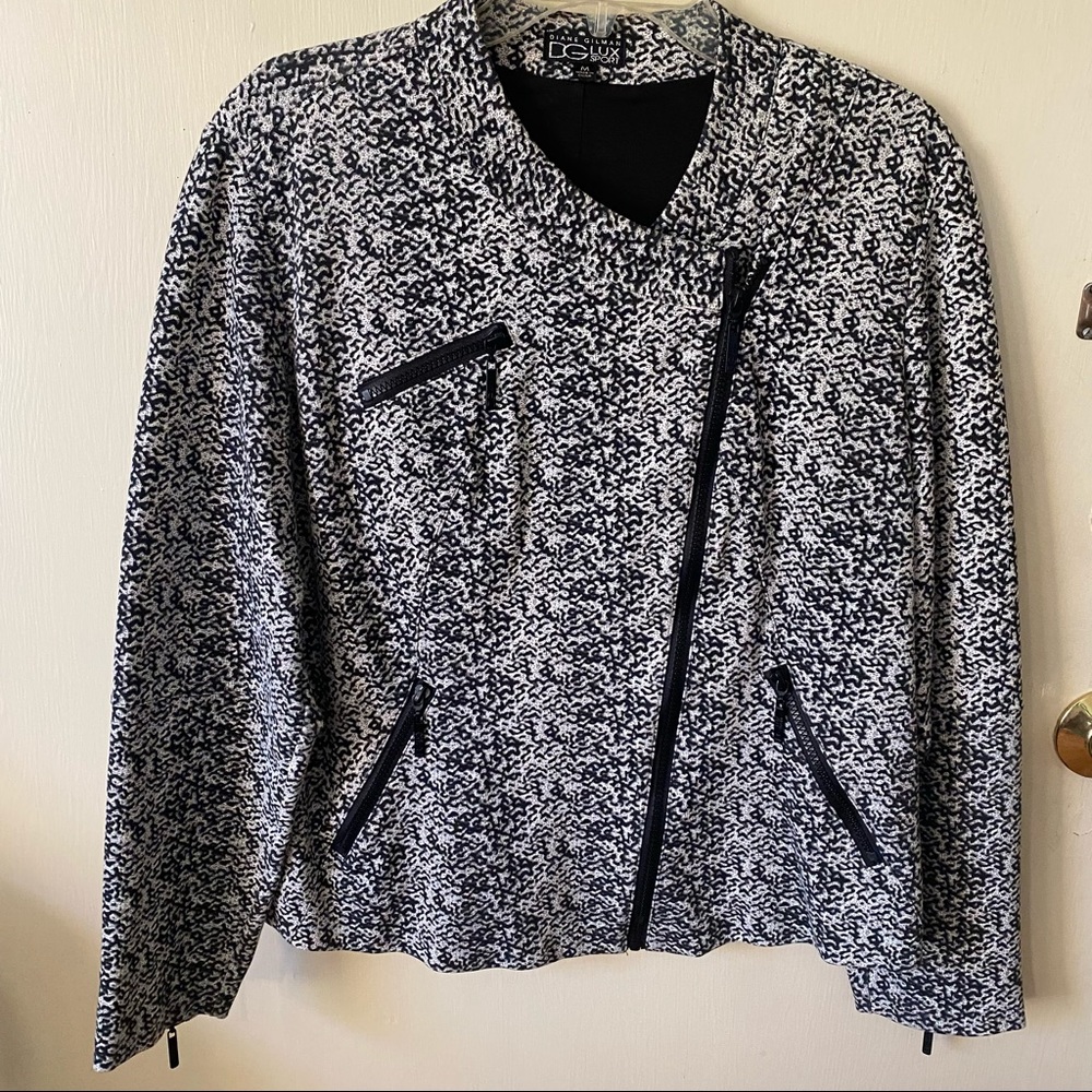 Diane Gilman Lux Sport zipper moto jacket, Size M